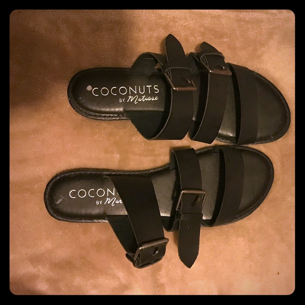 Strappy slip on sandals